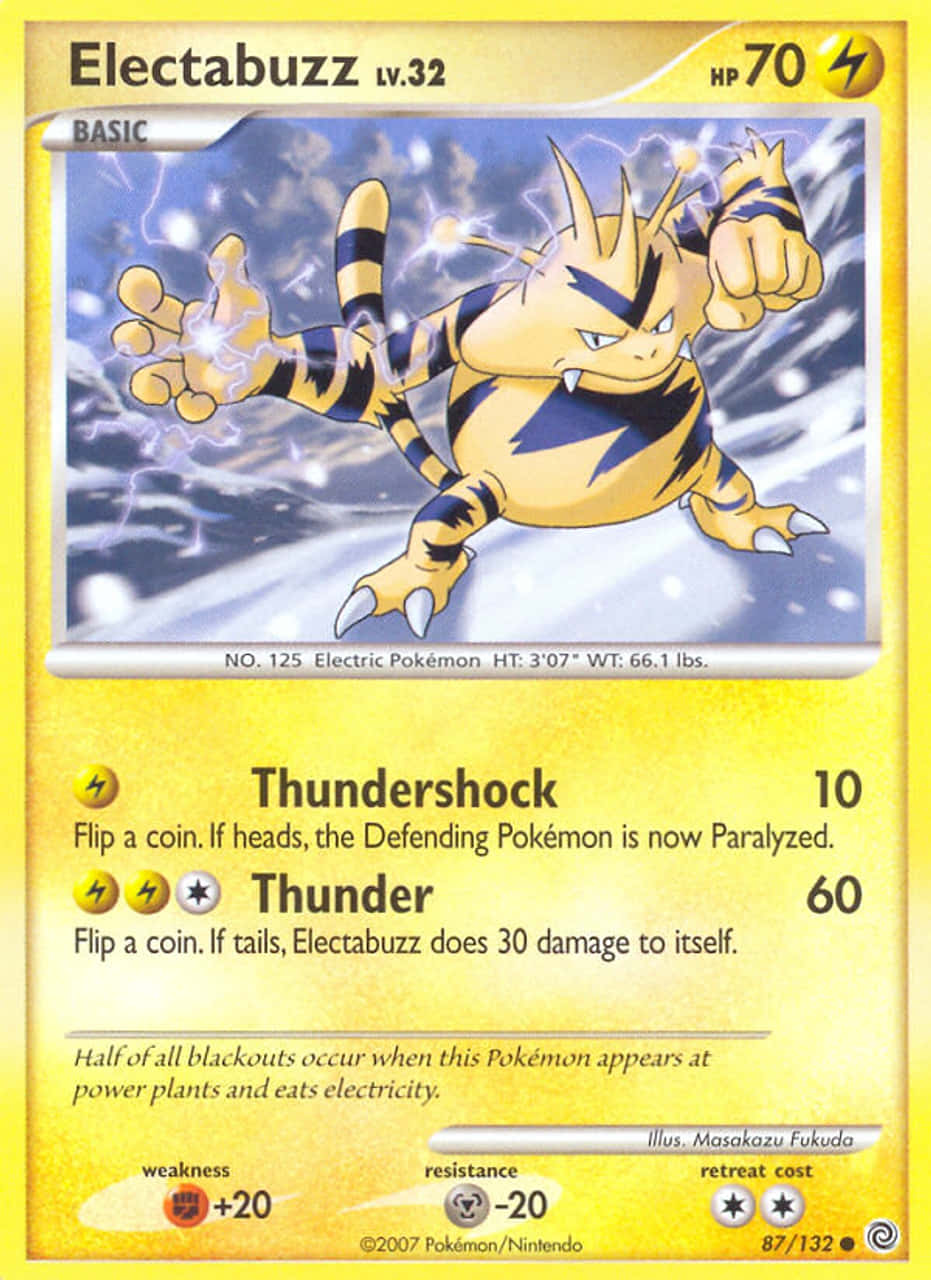 Yellow Electabuzz Trading Card Background
