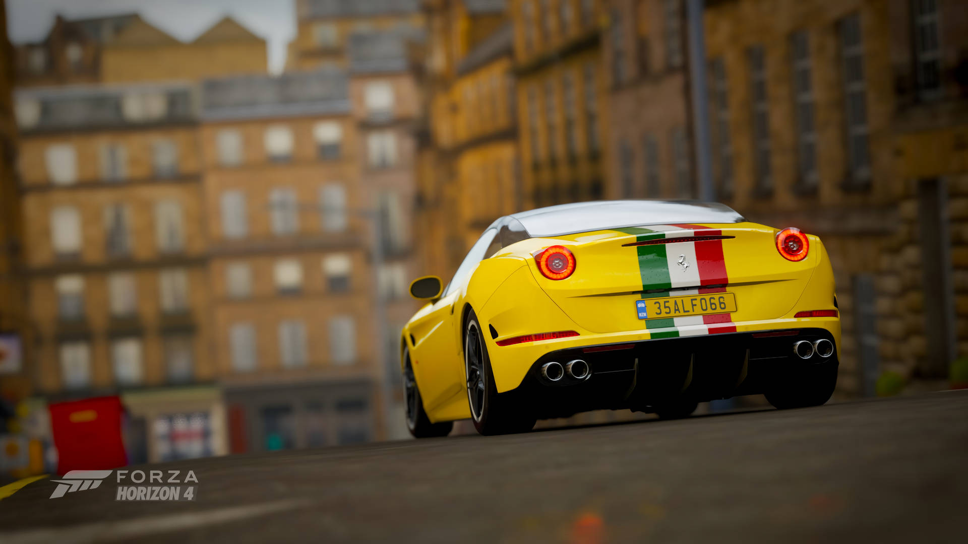 Yellow Ferrari From Forza Horizon 4 Background