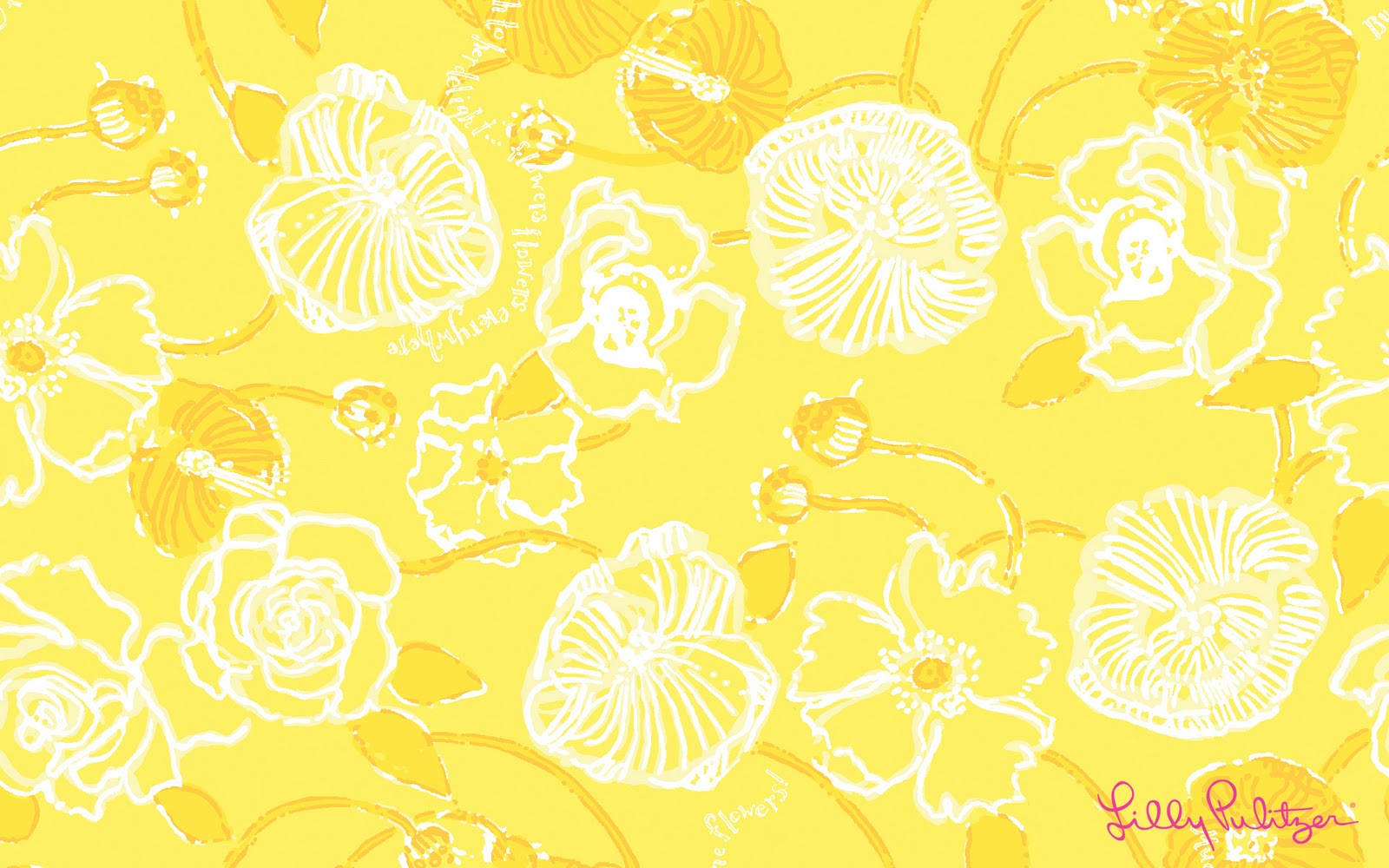 Yellow Floral Lilly Pulitzer Desktop Background