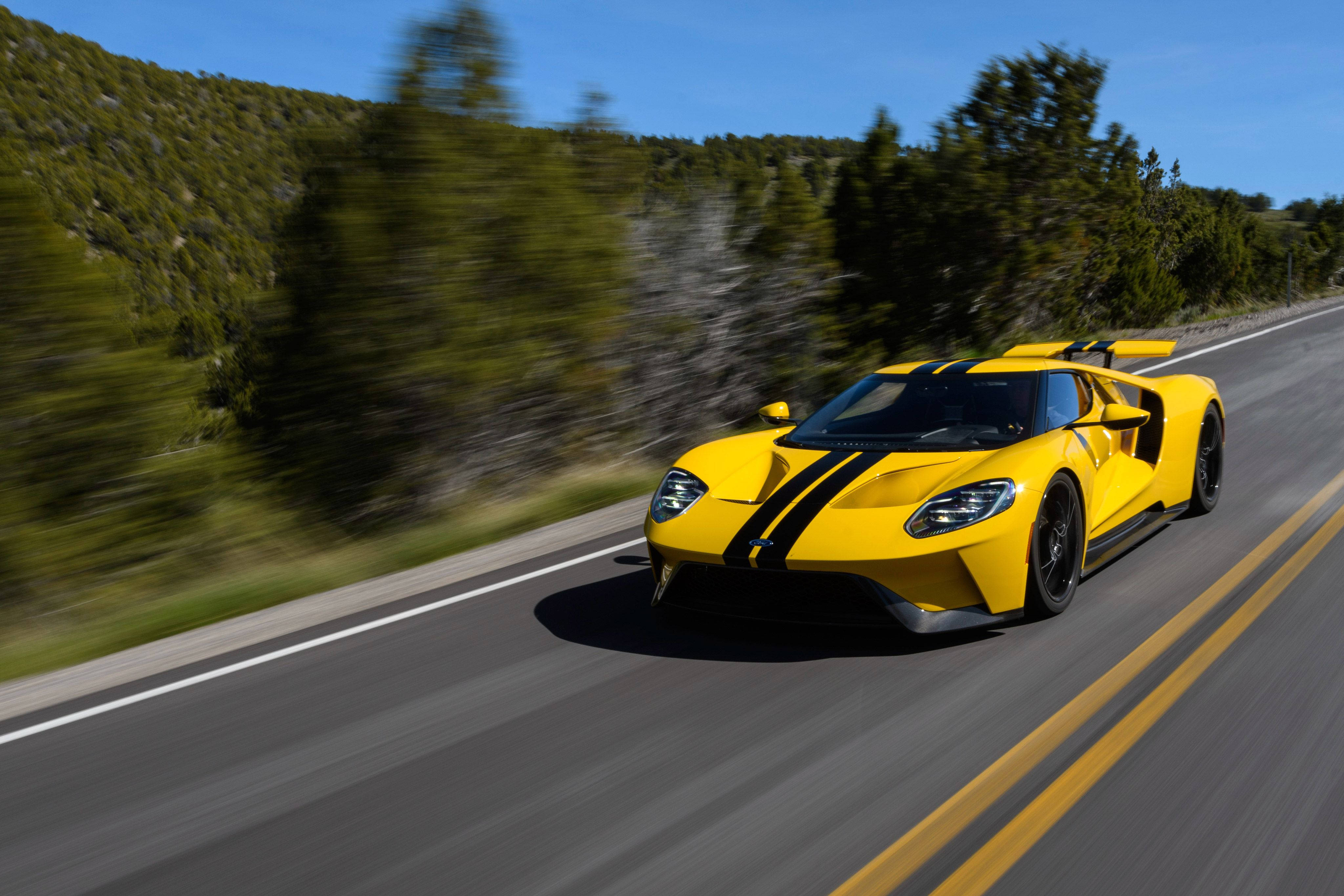 Yellow Ford Gt Sports Car
