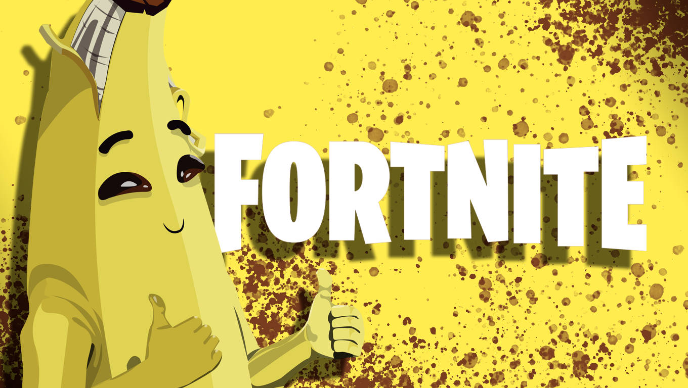 Yellow Fortnite Peely Fan Art Background