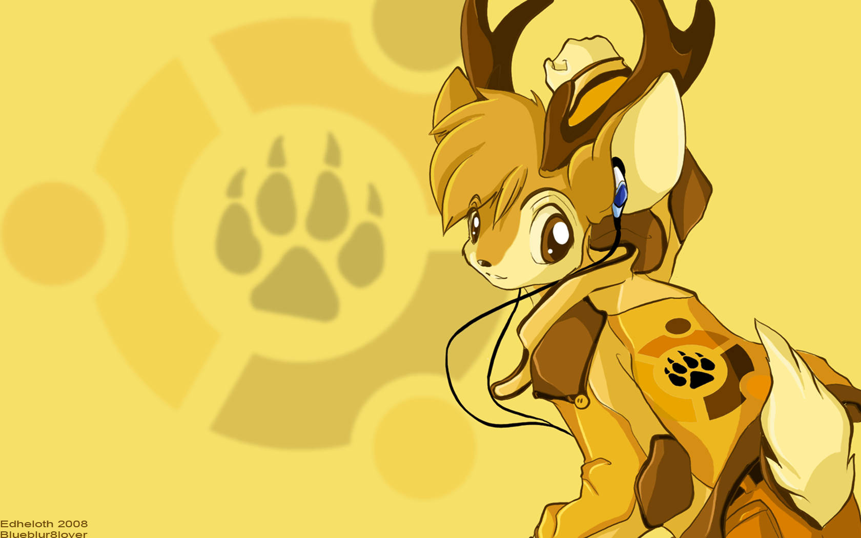 Yellow Furry Anthropomorphic Deer