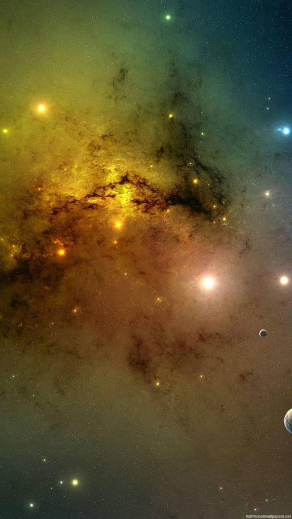 Yellow Galactic Sky Galaxy Iphone Background