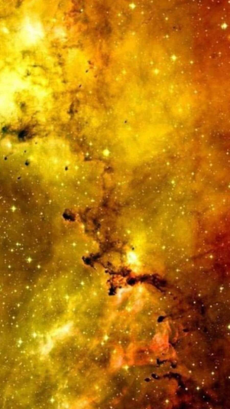 Yellow Galaxy In Night Sky Background