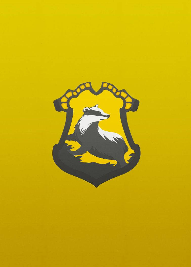 Yellow Gray Hufflepuff Logo Background