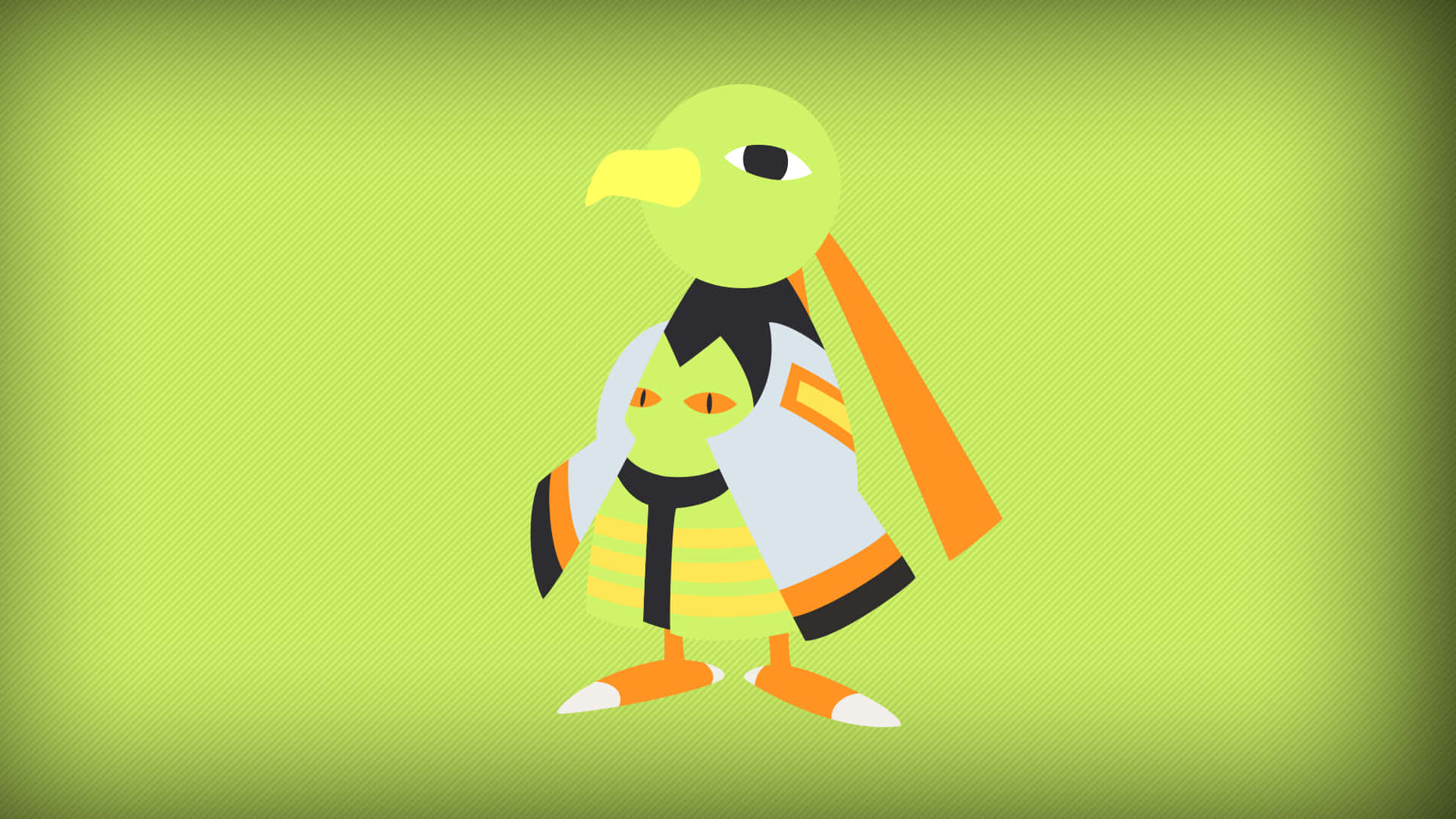 Yellow Green And Orange Xatu Background