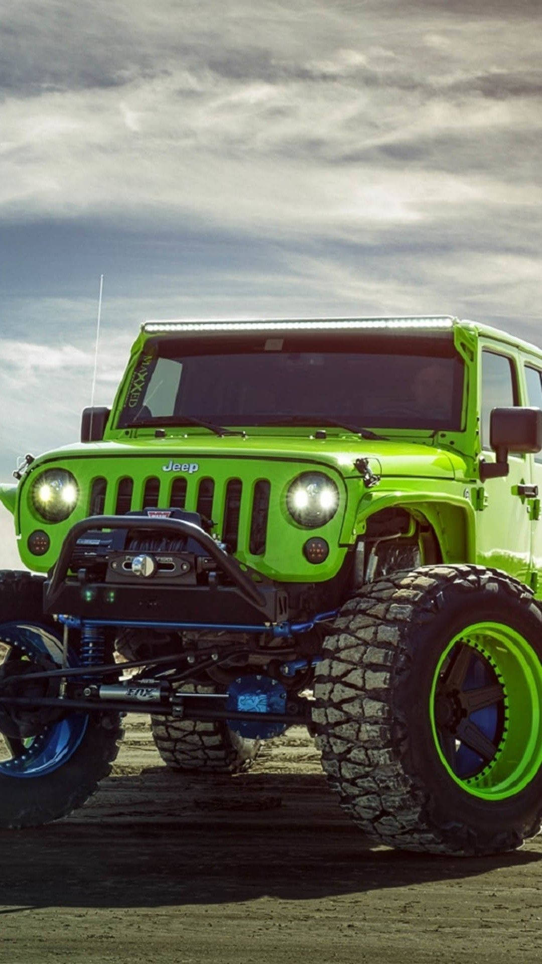 Yellow-green Jeep Background