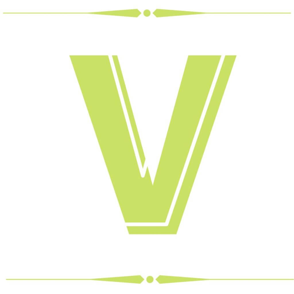 Yellow Green Letter V Background