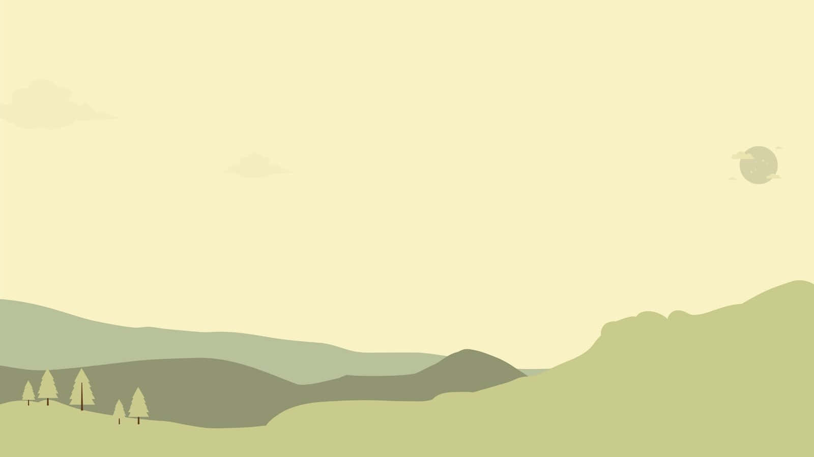 Yellow Green Mountain Lands Minimal Background