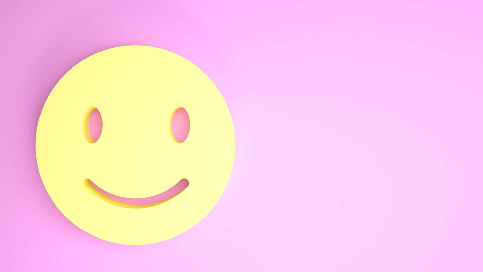 Yellow Happy Smile On Pink Background