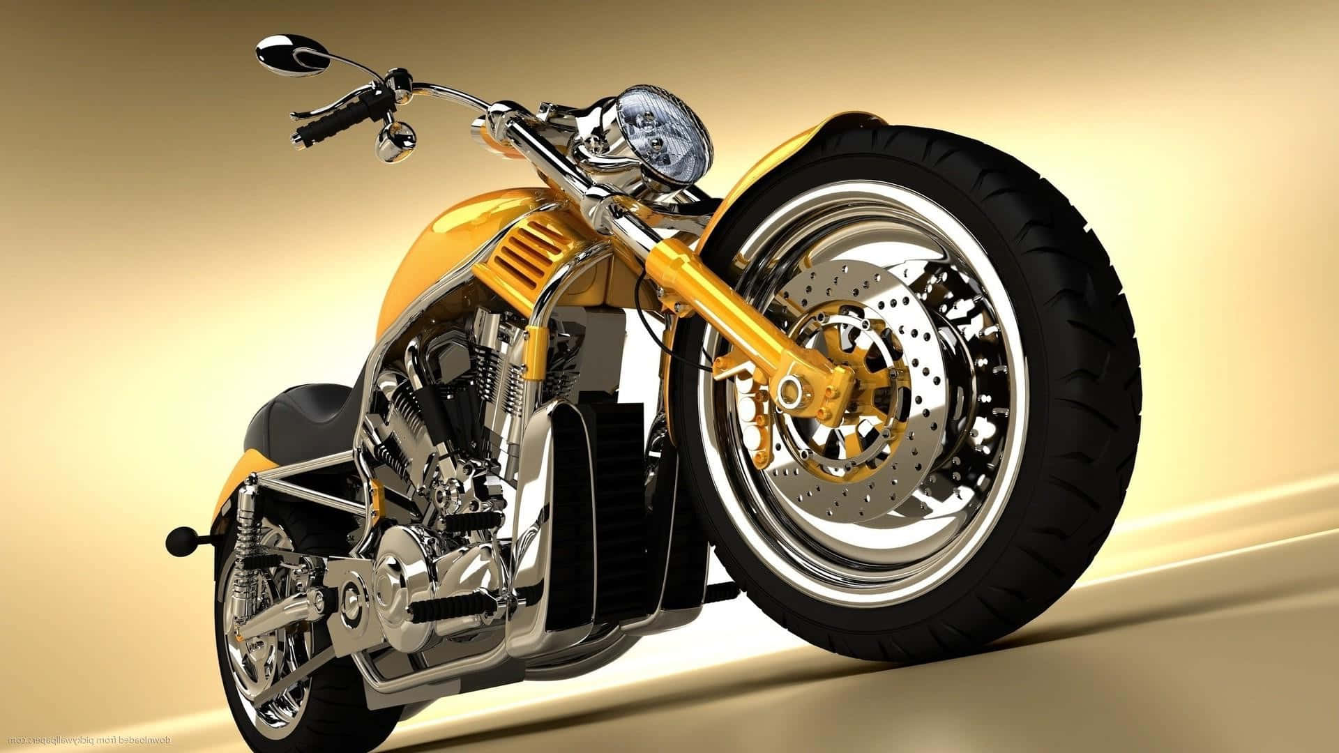 Yellow Harley Davidson Hd Background