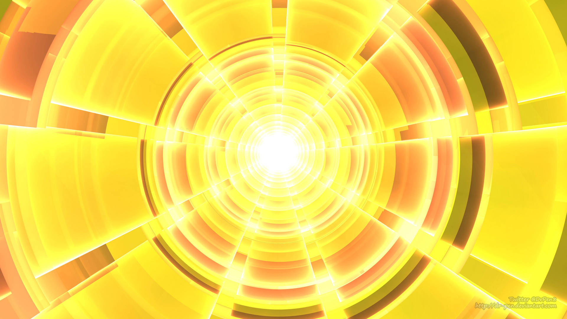 Yellow Hd Fractal Art Background