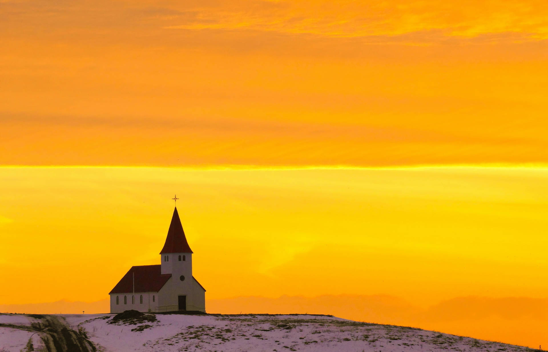 Yellow Hd Iceland Sunset Sky Background