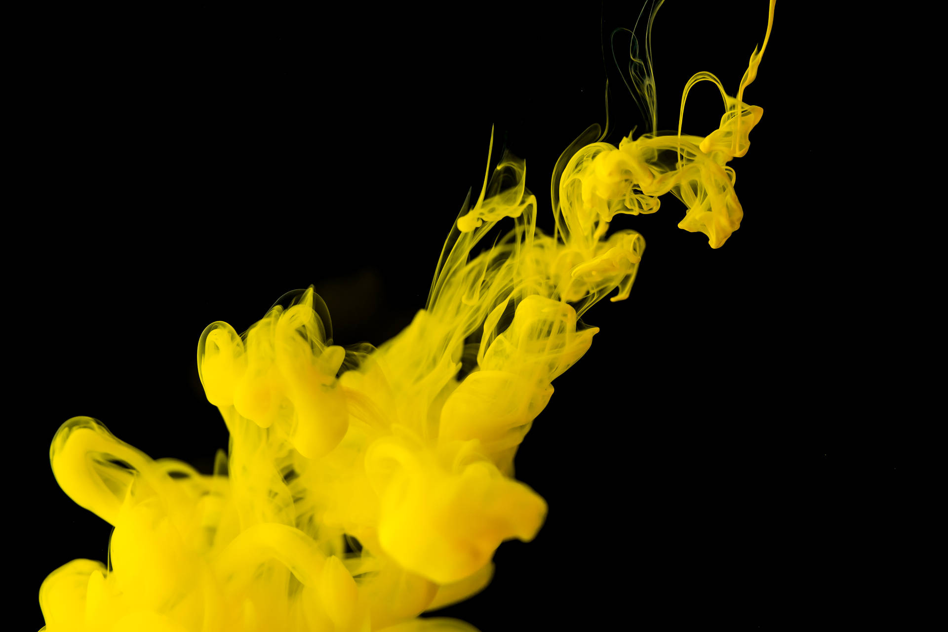 Yellow Hd Ink Drop Background