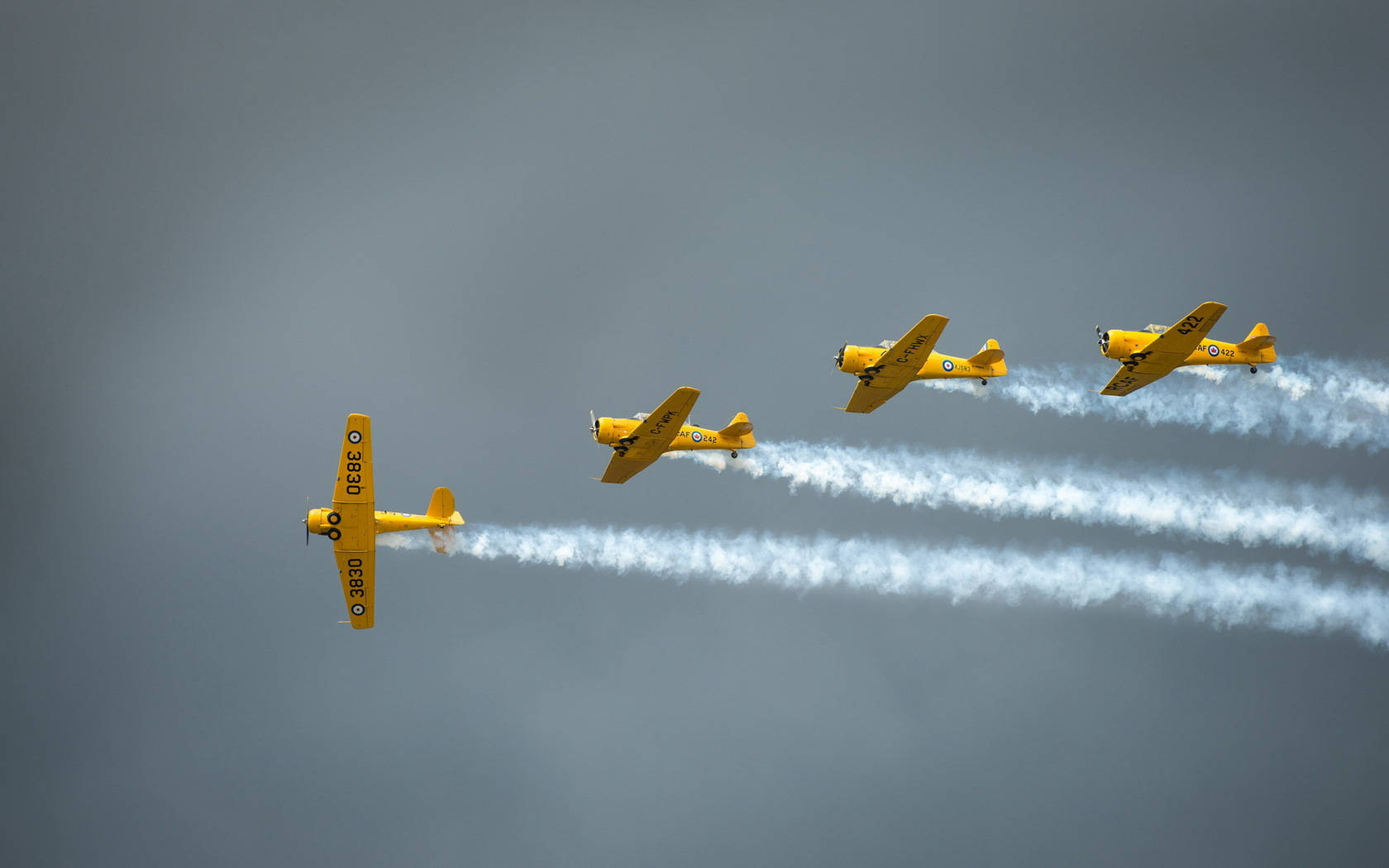 Yellow Hd Plane Formation Background