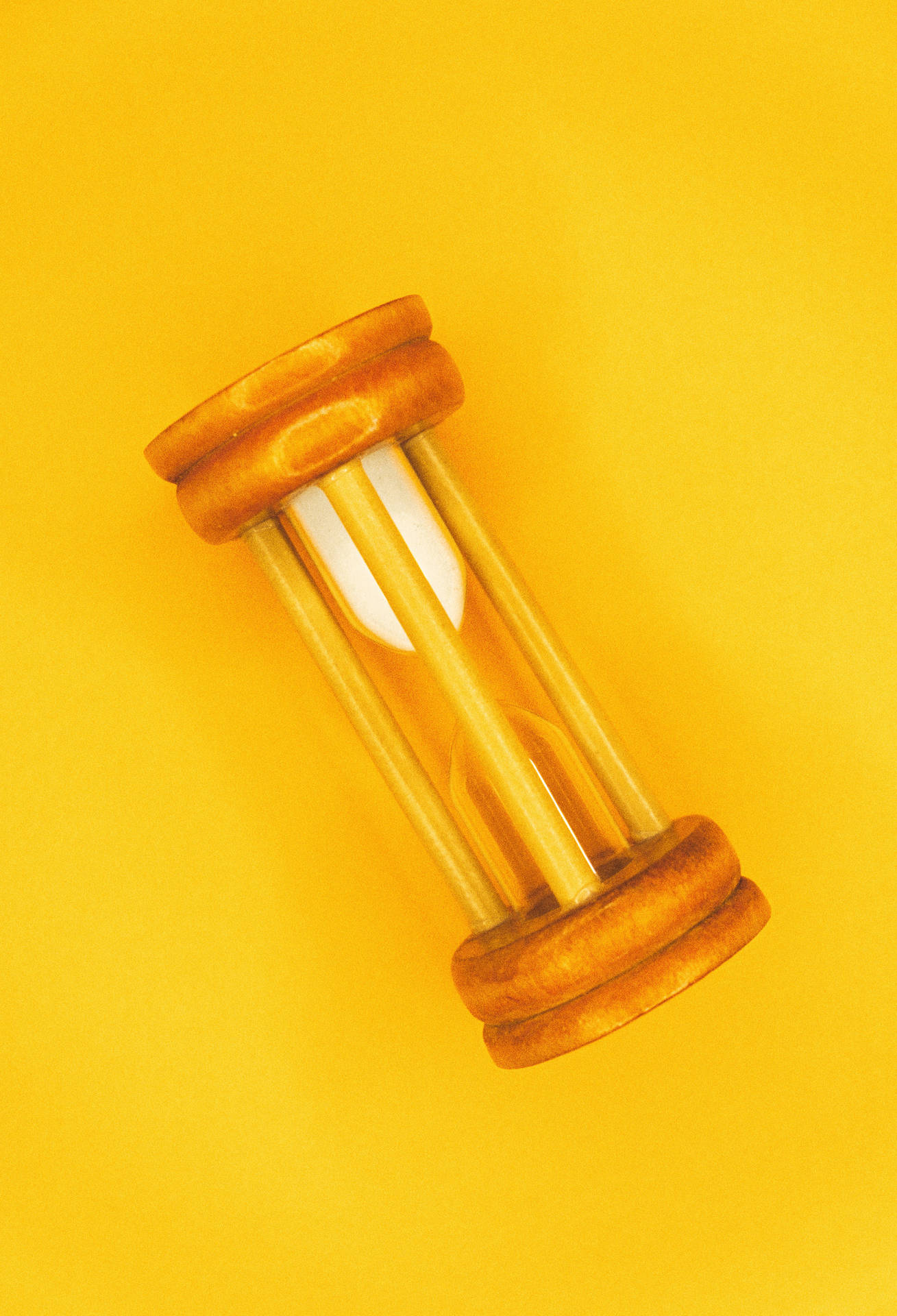 Yellow Hour Glass Clock