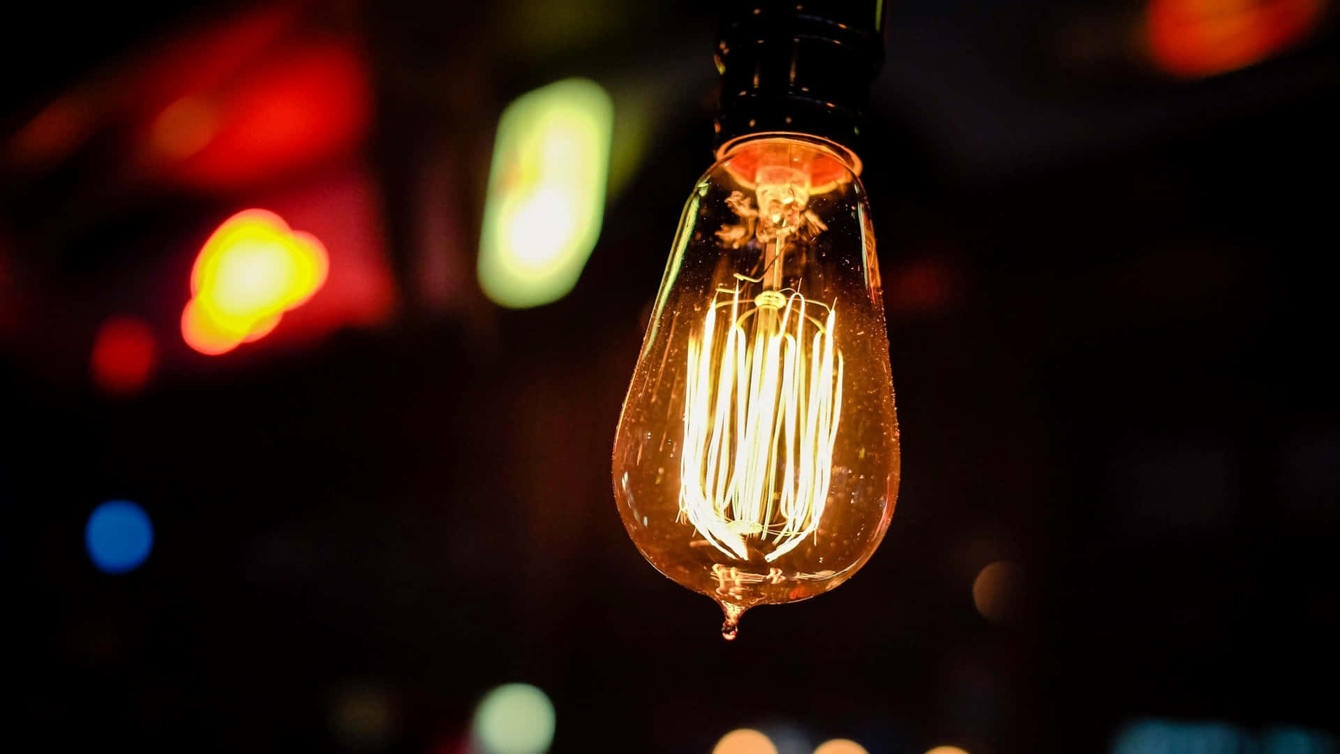 Yellow Incandescent Light Bulb