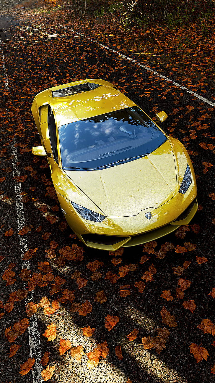 Yellow Lamborghini Forza Iphone Background