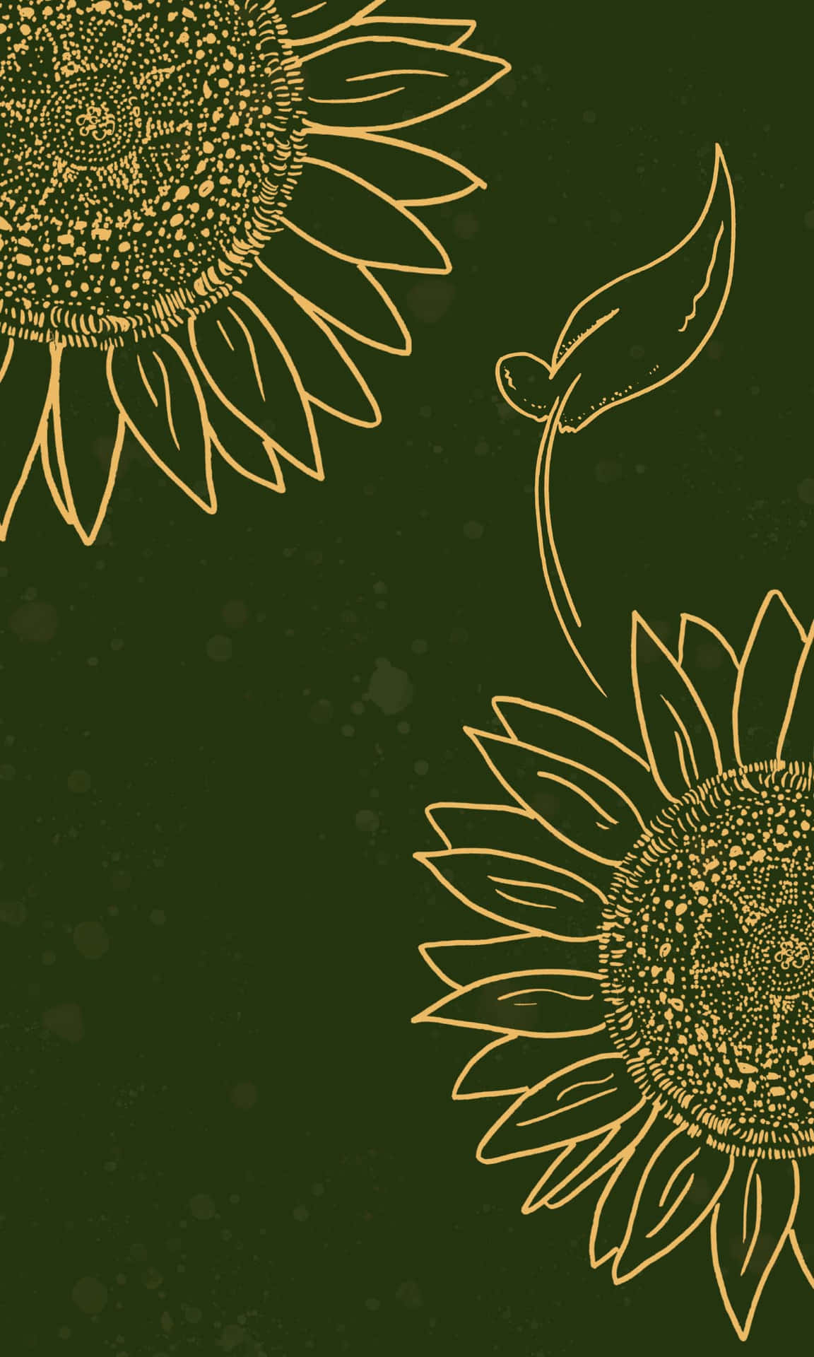 Yellow Leaf And Sunflower Aesthetic Iphone Background