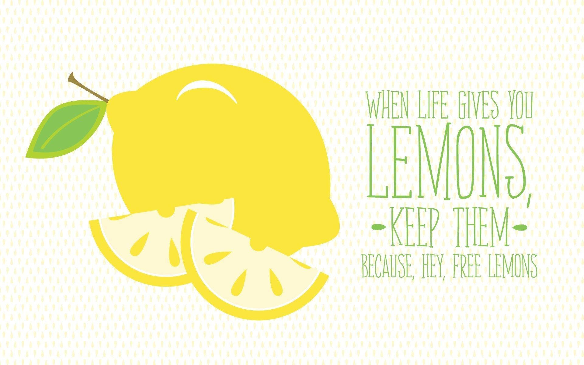 Yellow Lemons Cute Positive Quotes Background