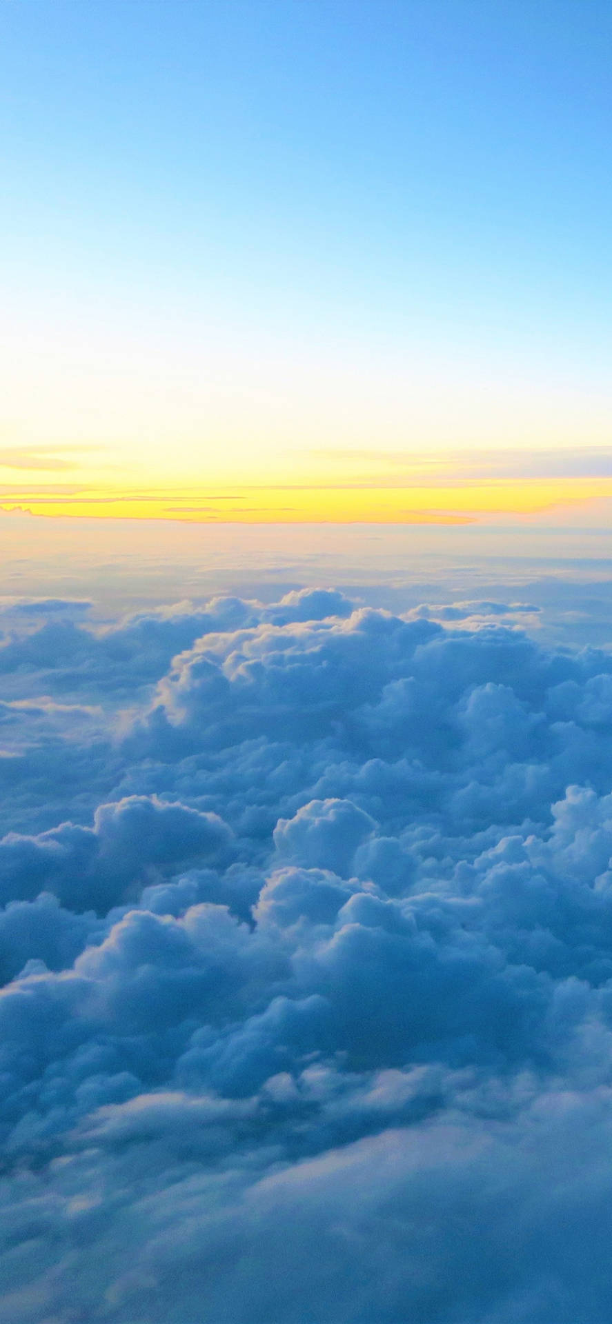 Yellow Lining Clouds Phone Background