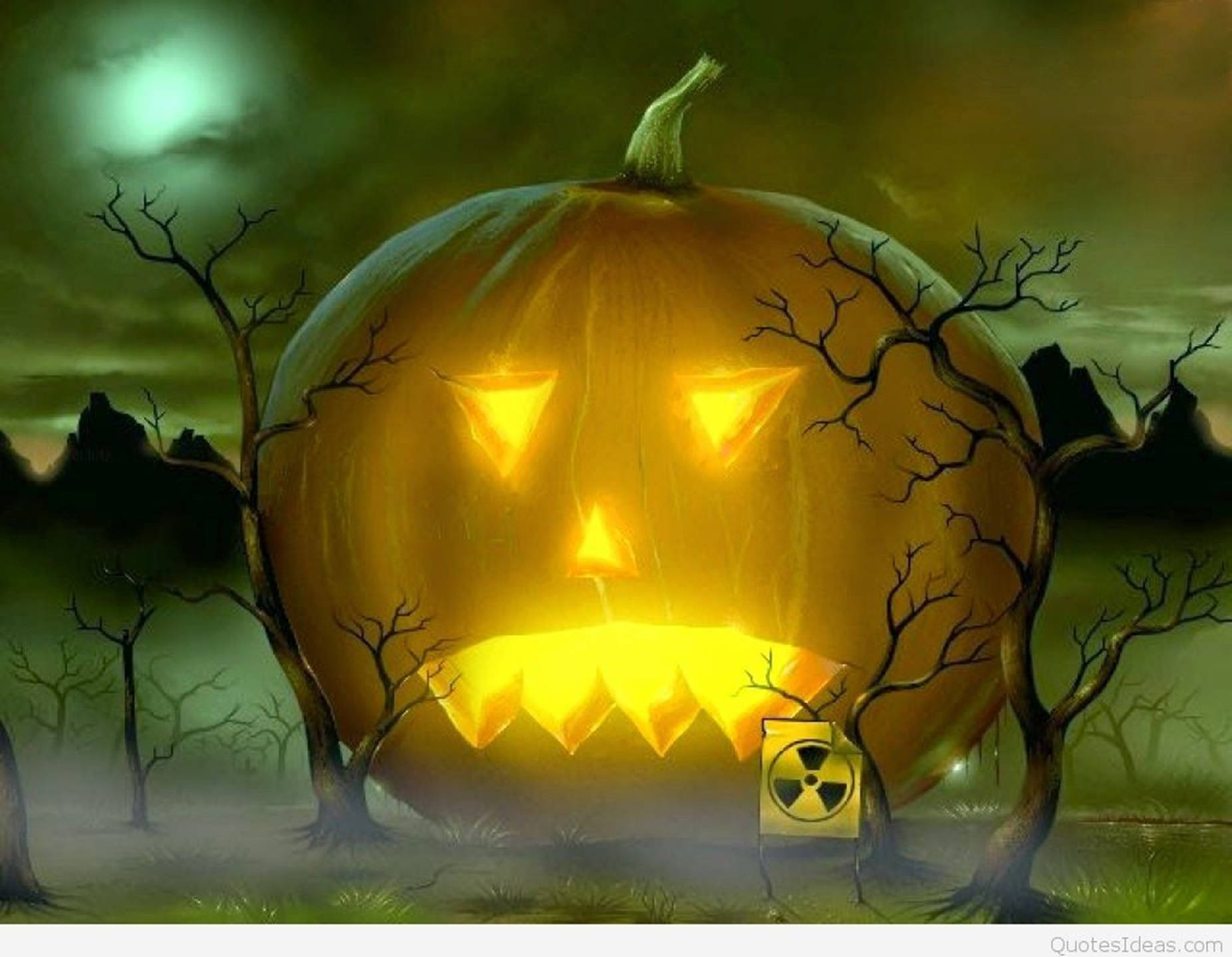 Yellow Lit Halloween Pumpkin 3d Animation Background