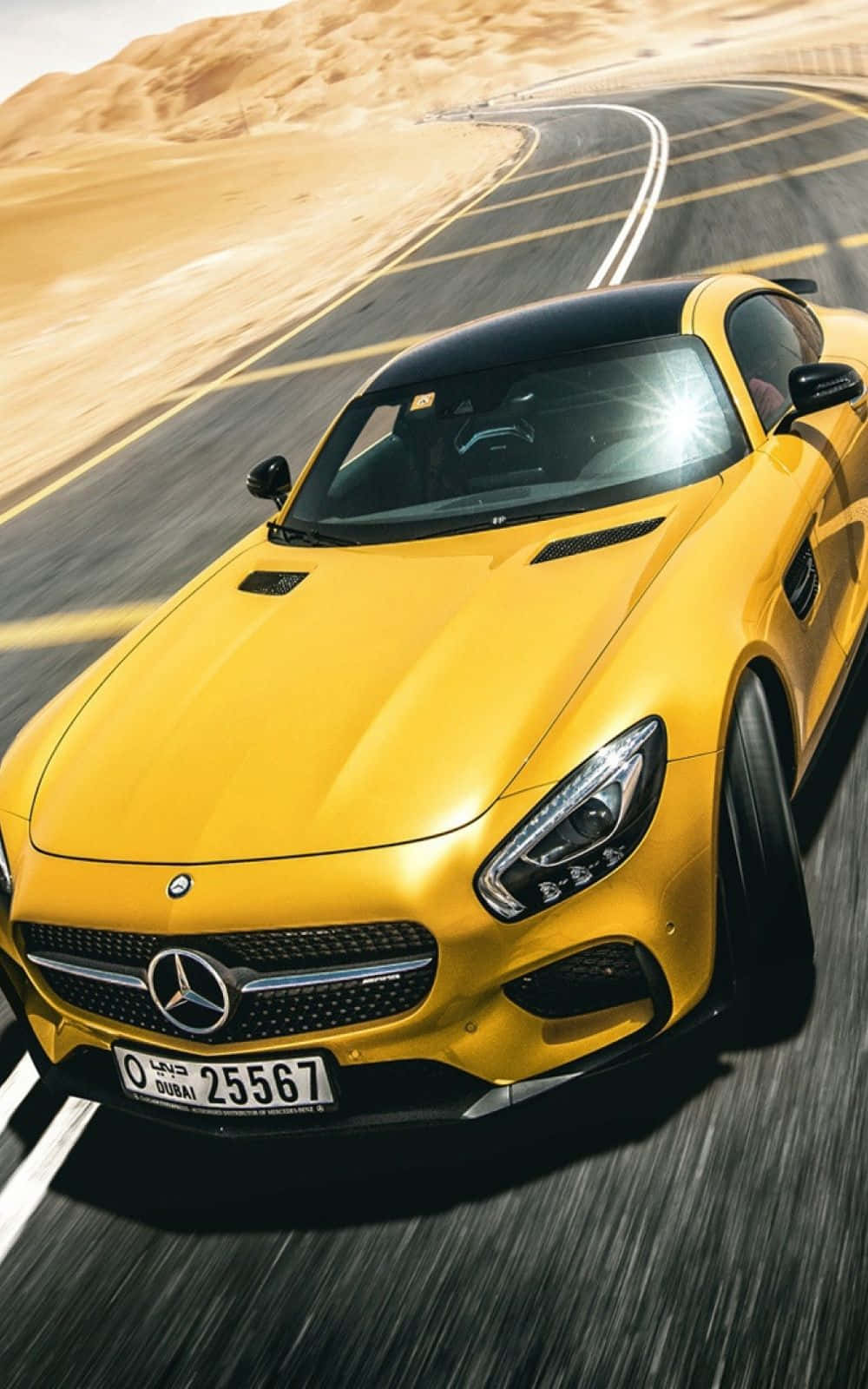 Yellow Luxury Mercedes Benz Iphone Background