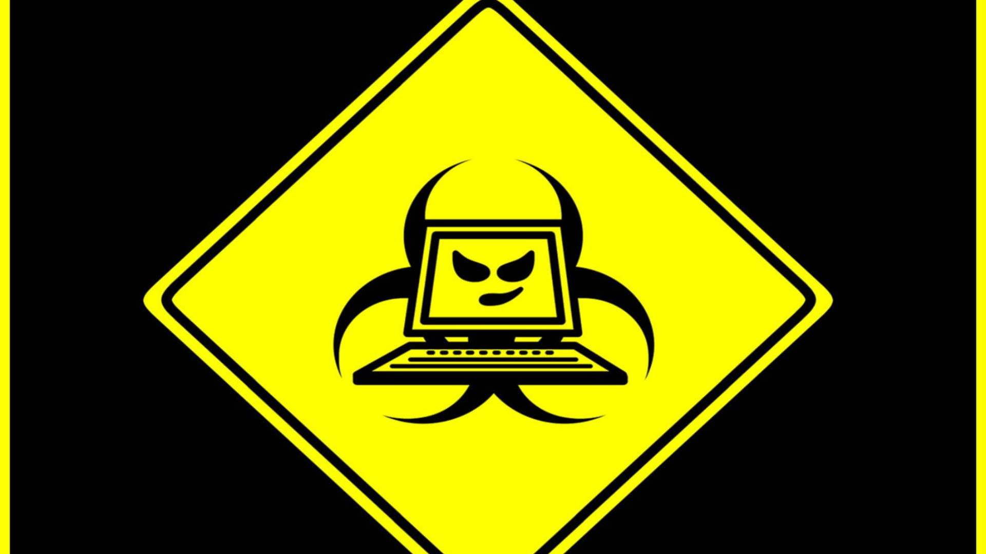 Yellow Malware Hacker Logo Background