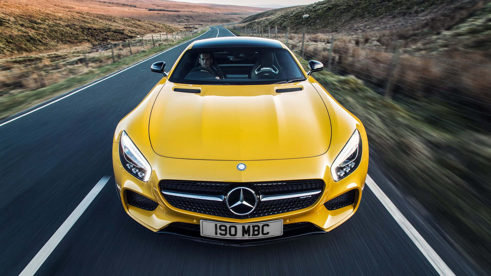 Yellow Mercedes Benz Car Hd Background