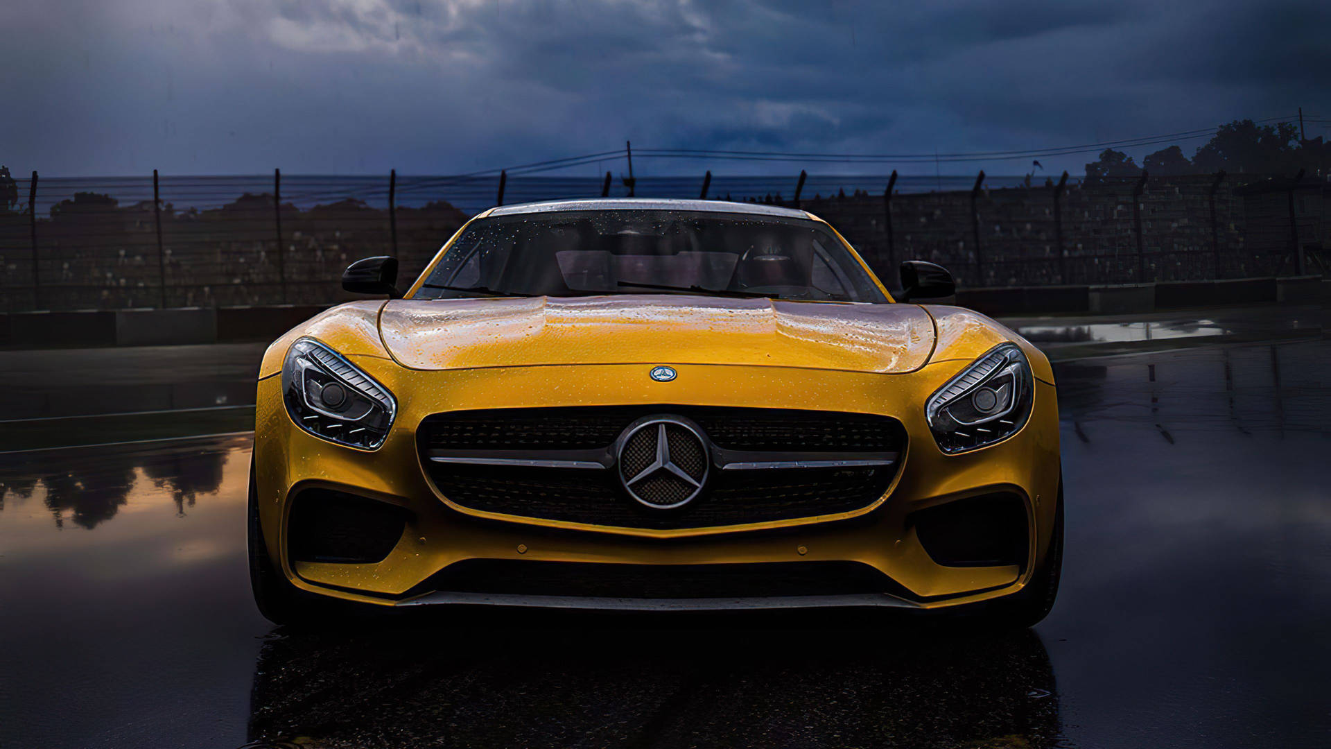 Yellow Mercedes Benz Car Background