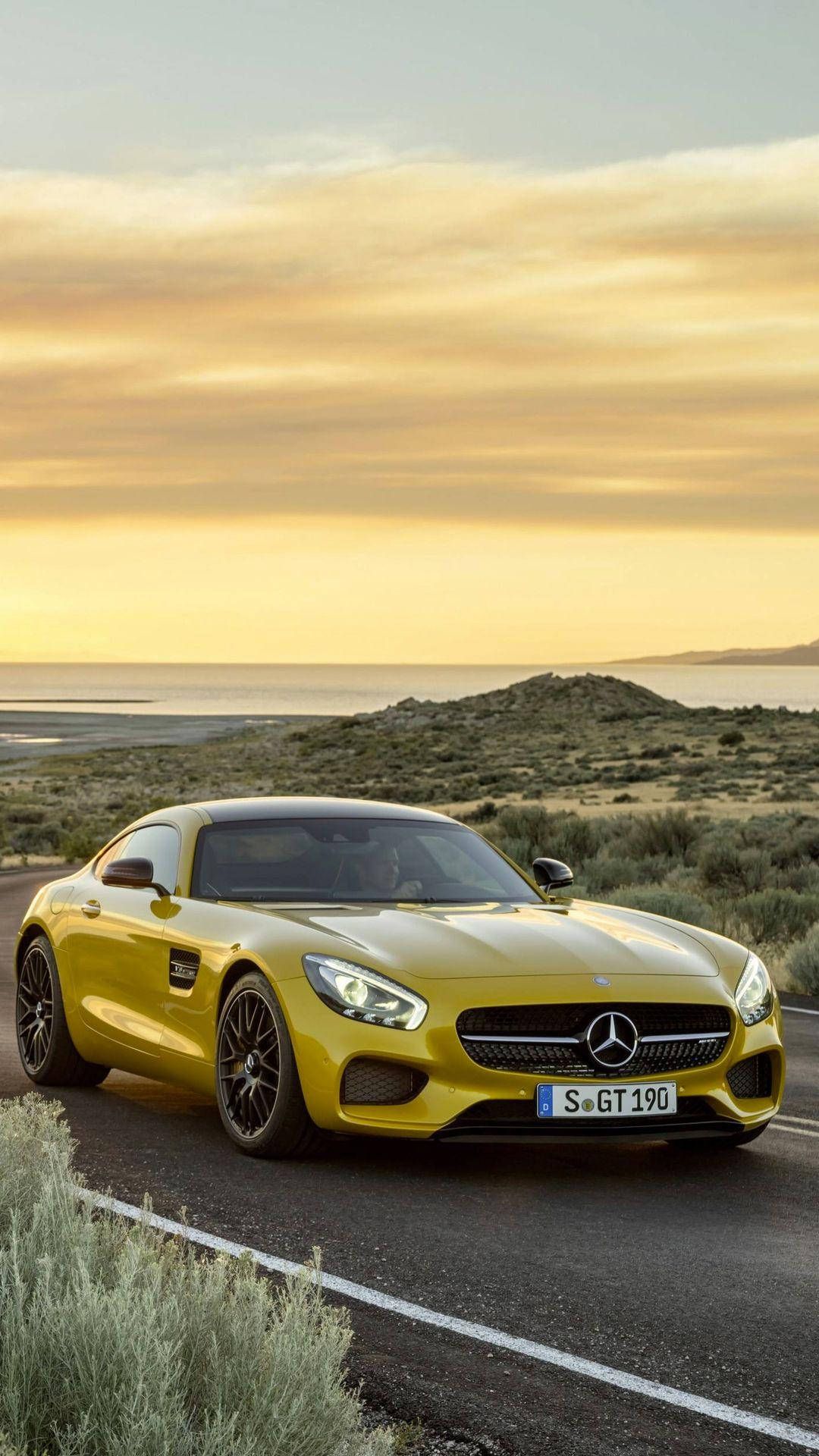 Yellow Mercedes Iphone X Background