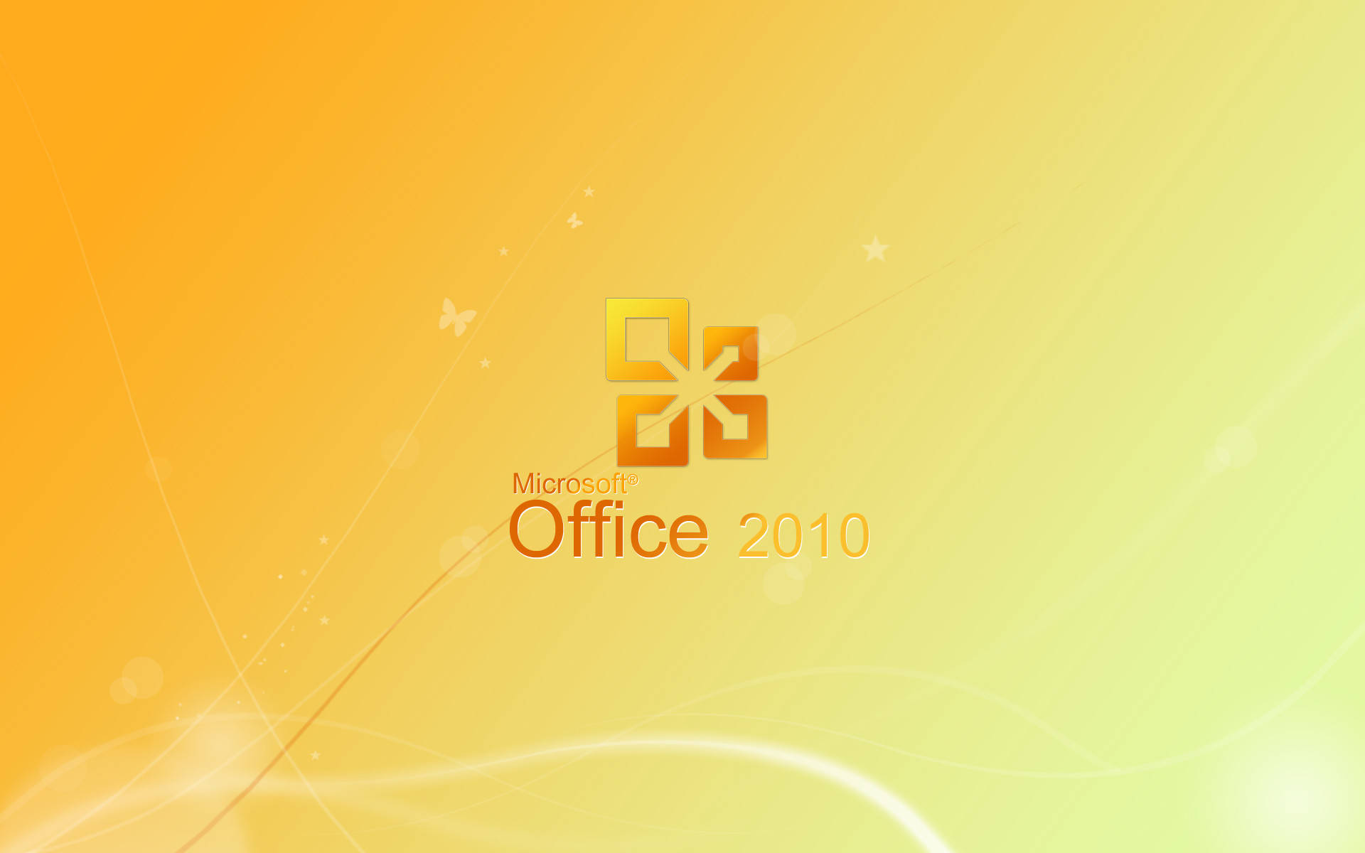Yellow Microsoft Office 2010 Desktop Background