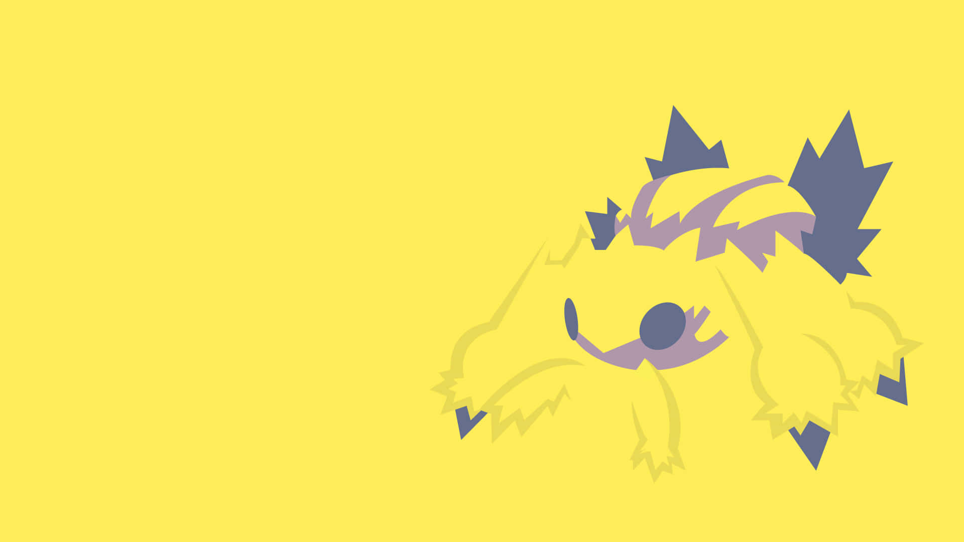 Yellow Minimalistic Galvantula Joltik Evolution Background