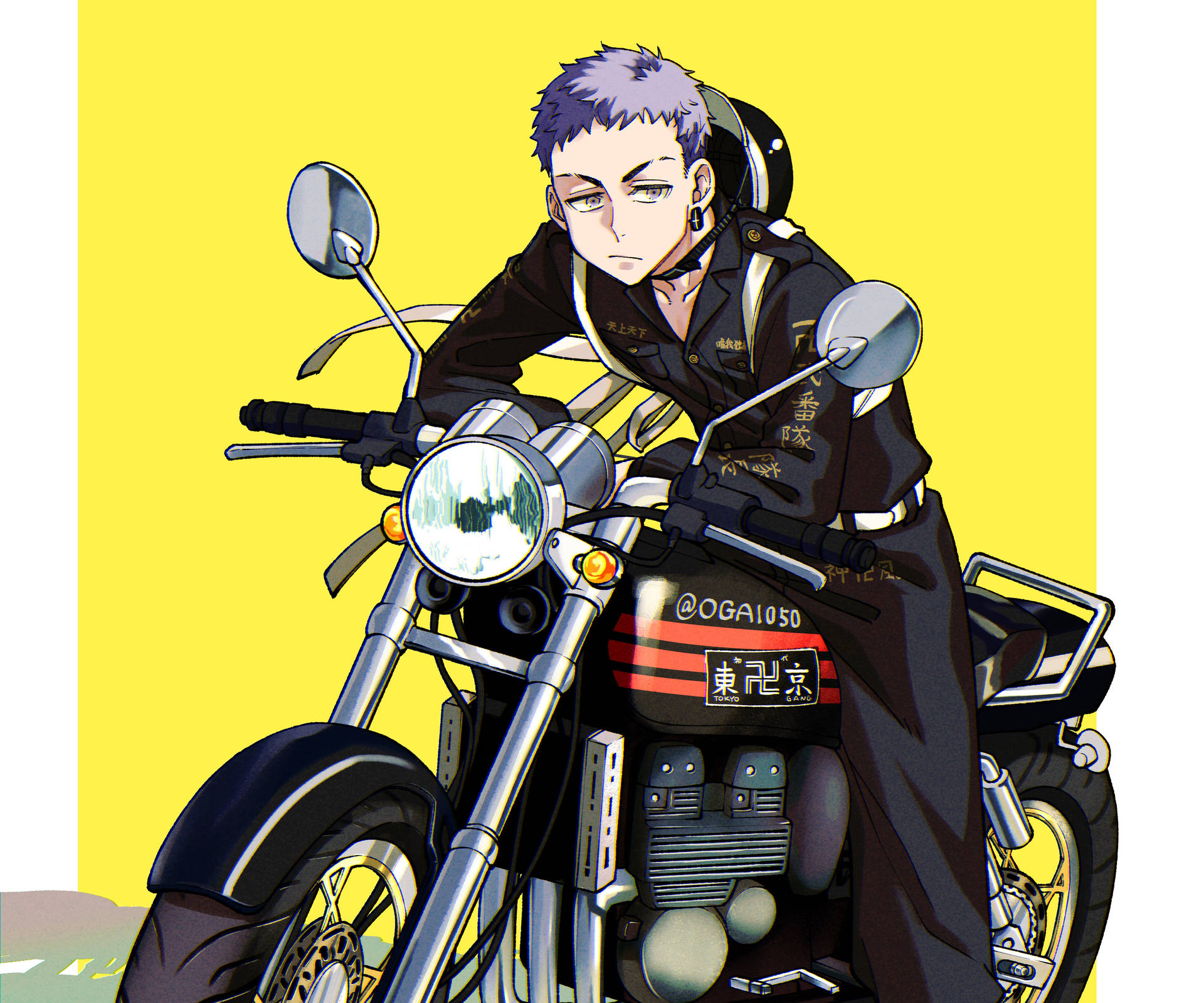 Yellow Mitsuya Takashi Motorcycle Background