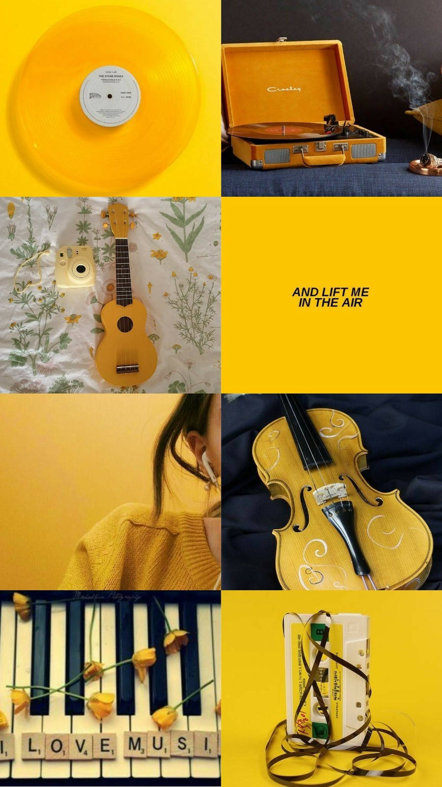 Yellow Music Aesthetic Background