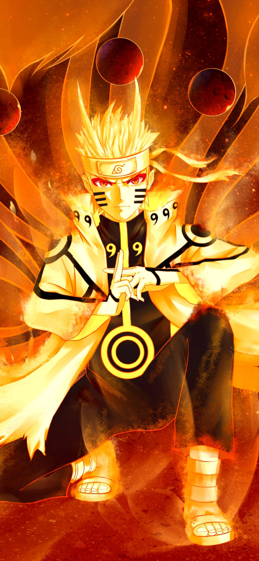 Yellow Naruto In White Cloak Background