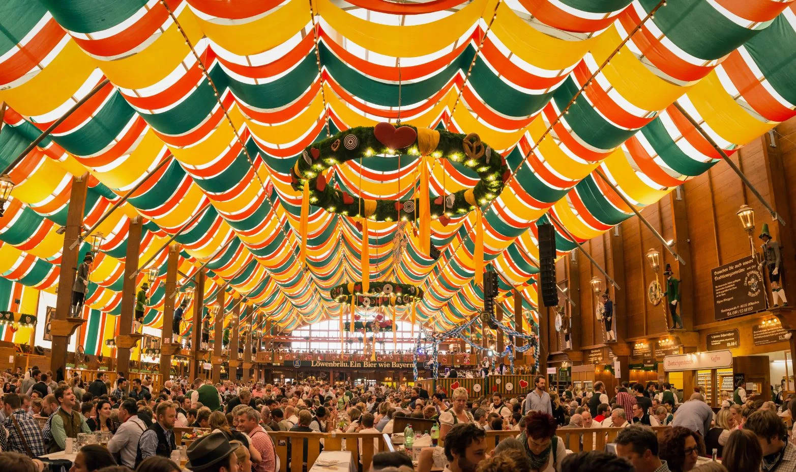 Yellow Oktoberfest Beer Tent Background