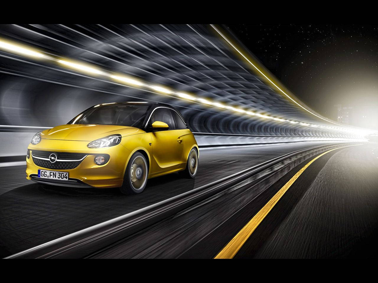 Yellow Opel Adam