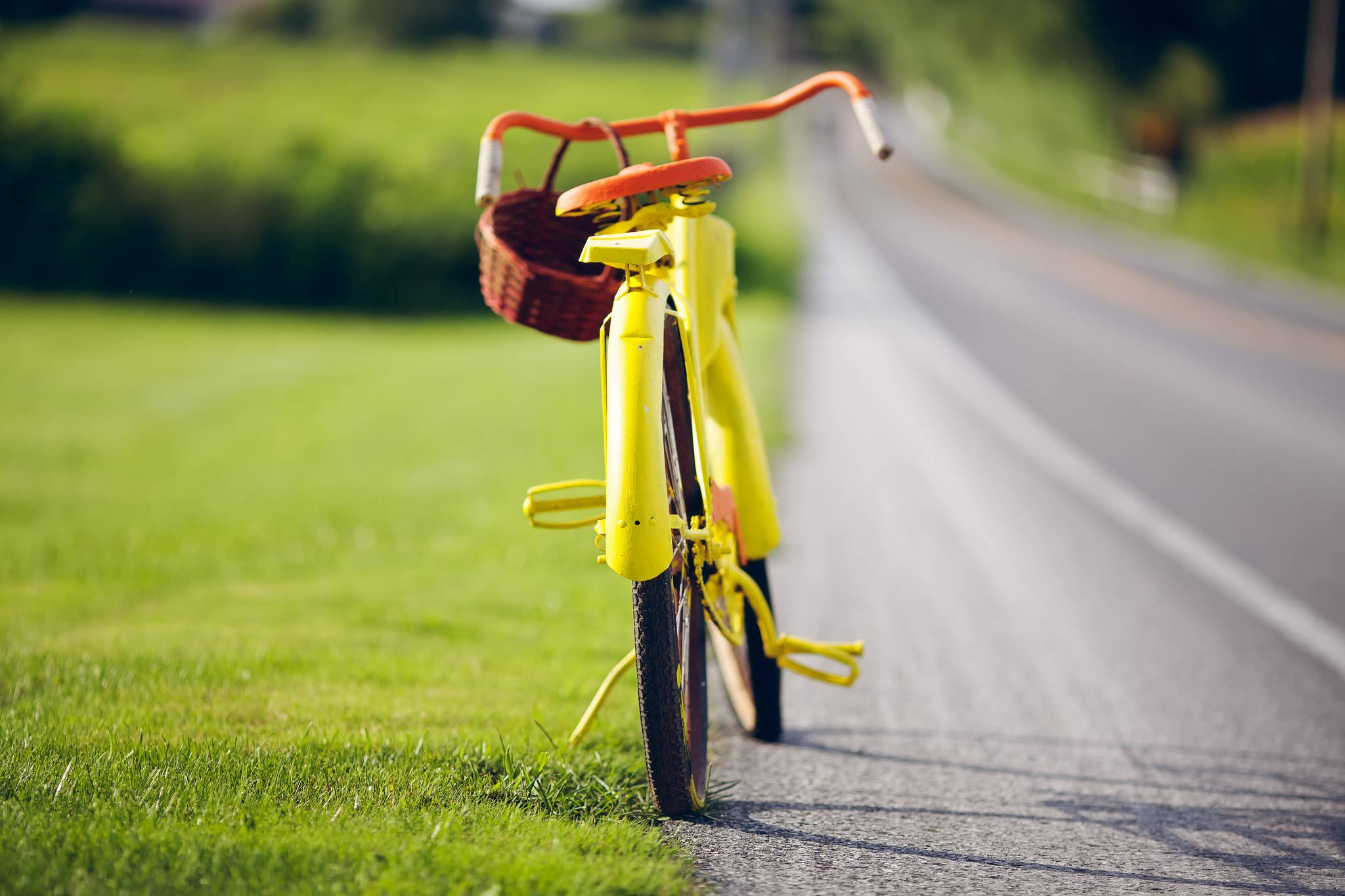 Yellow Orange Road Bike