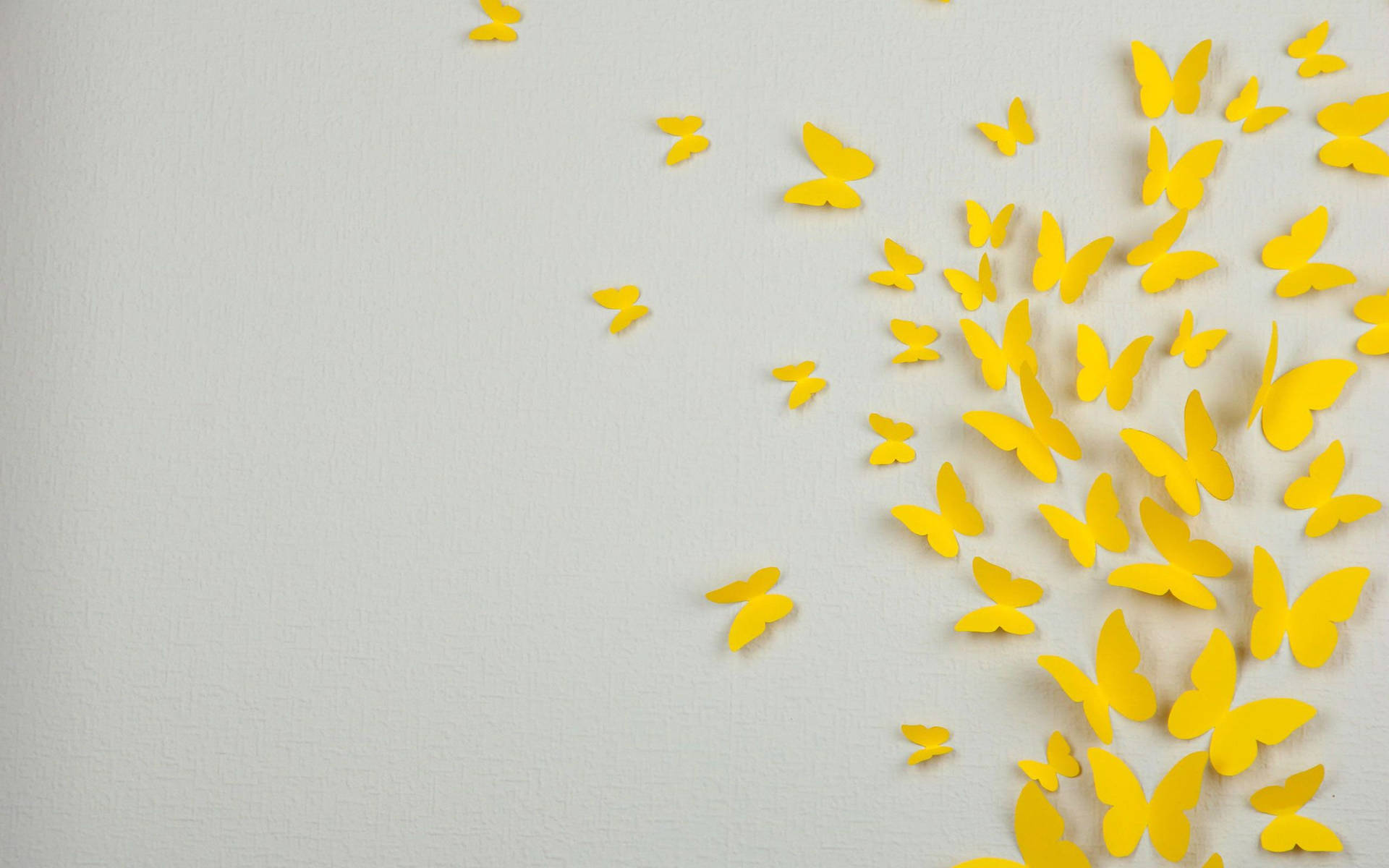 Yellow Paper Butterflies Background