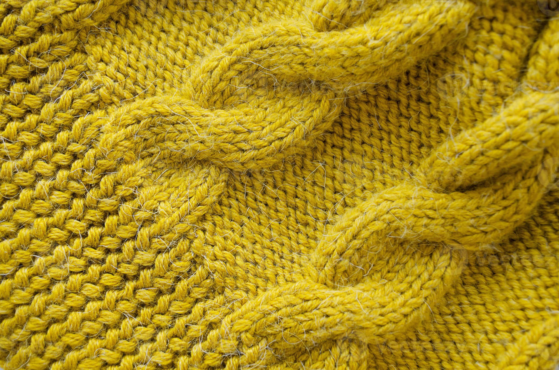 Yellow Patterned Garment For Knitting Background