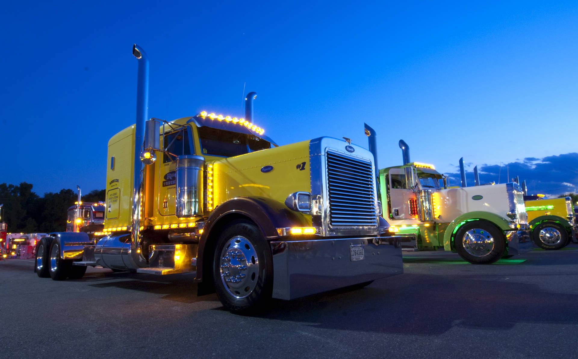 Yellow Peterbilt Background