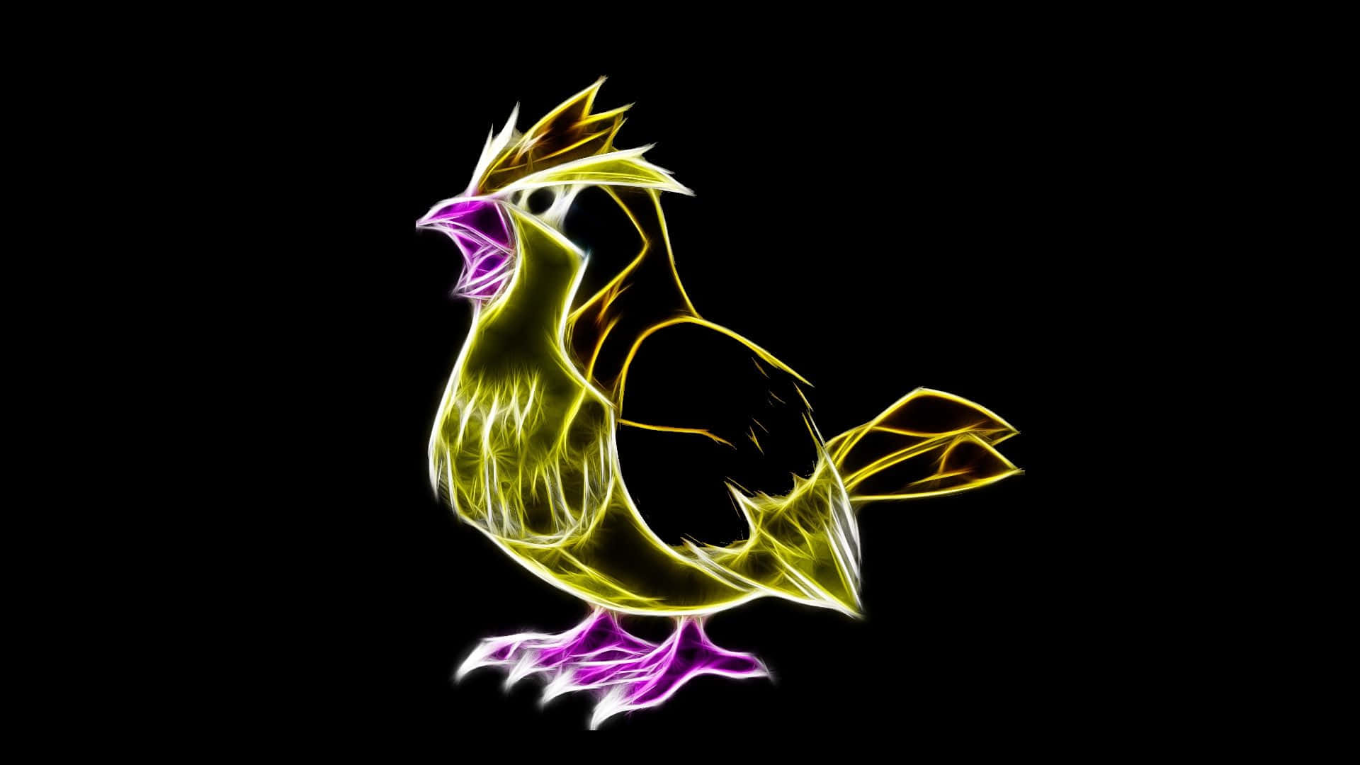 Yellow Pidgeotto Pidgey Black Background Background