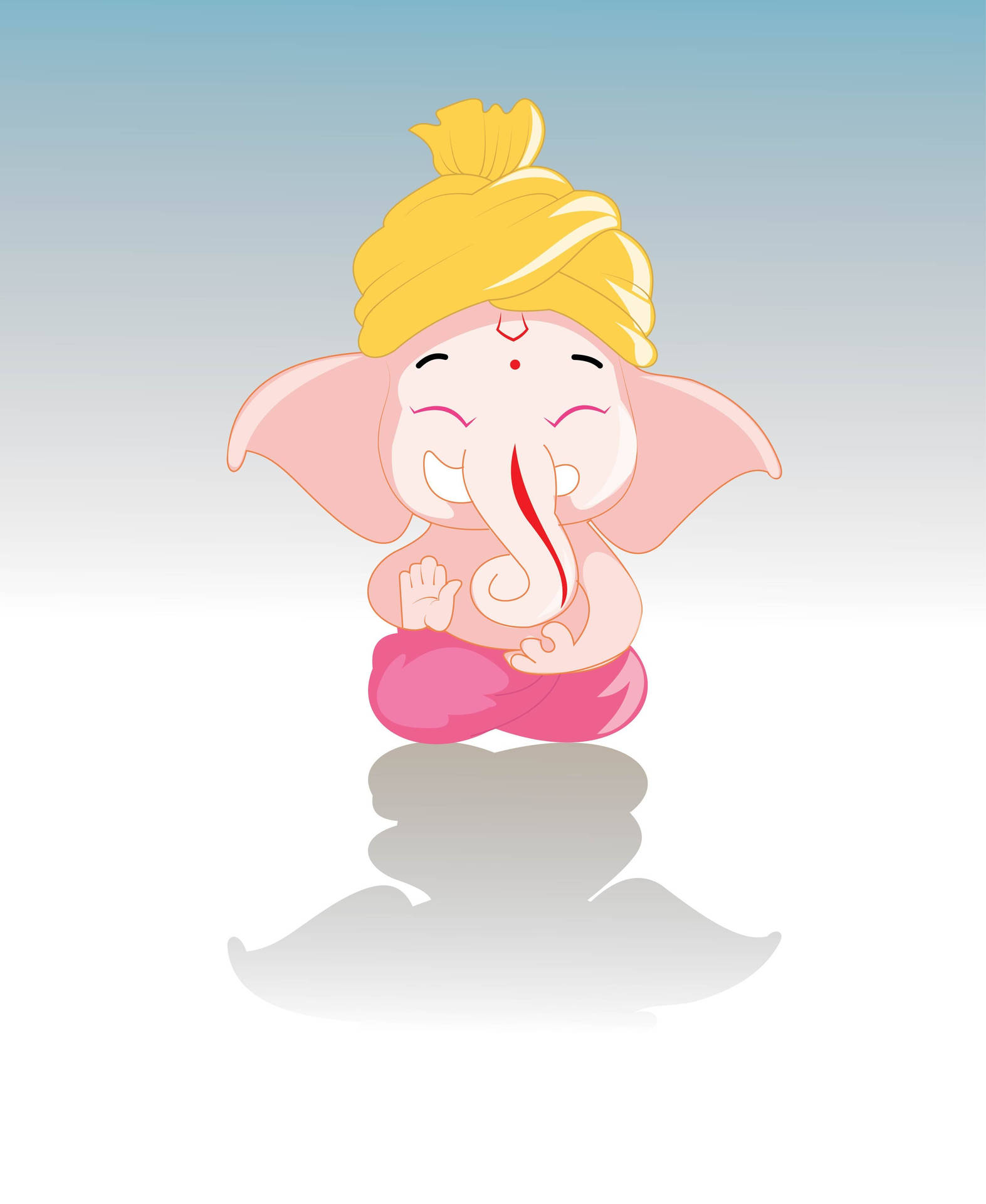 Yellow Pink Baby Ganesh