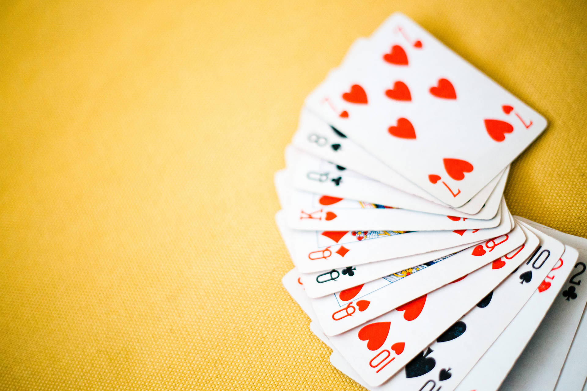 Yellow Playing Cards Background