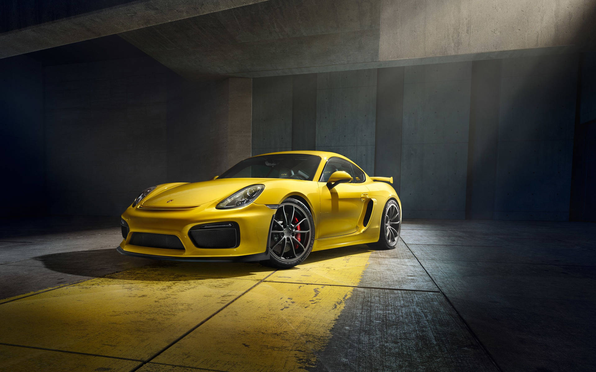 Yellow Porsche Cayman Gt4 2015 Background
