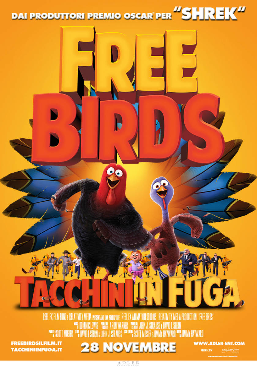 Yellow Poster Of Free Birds