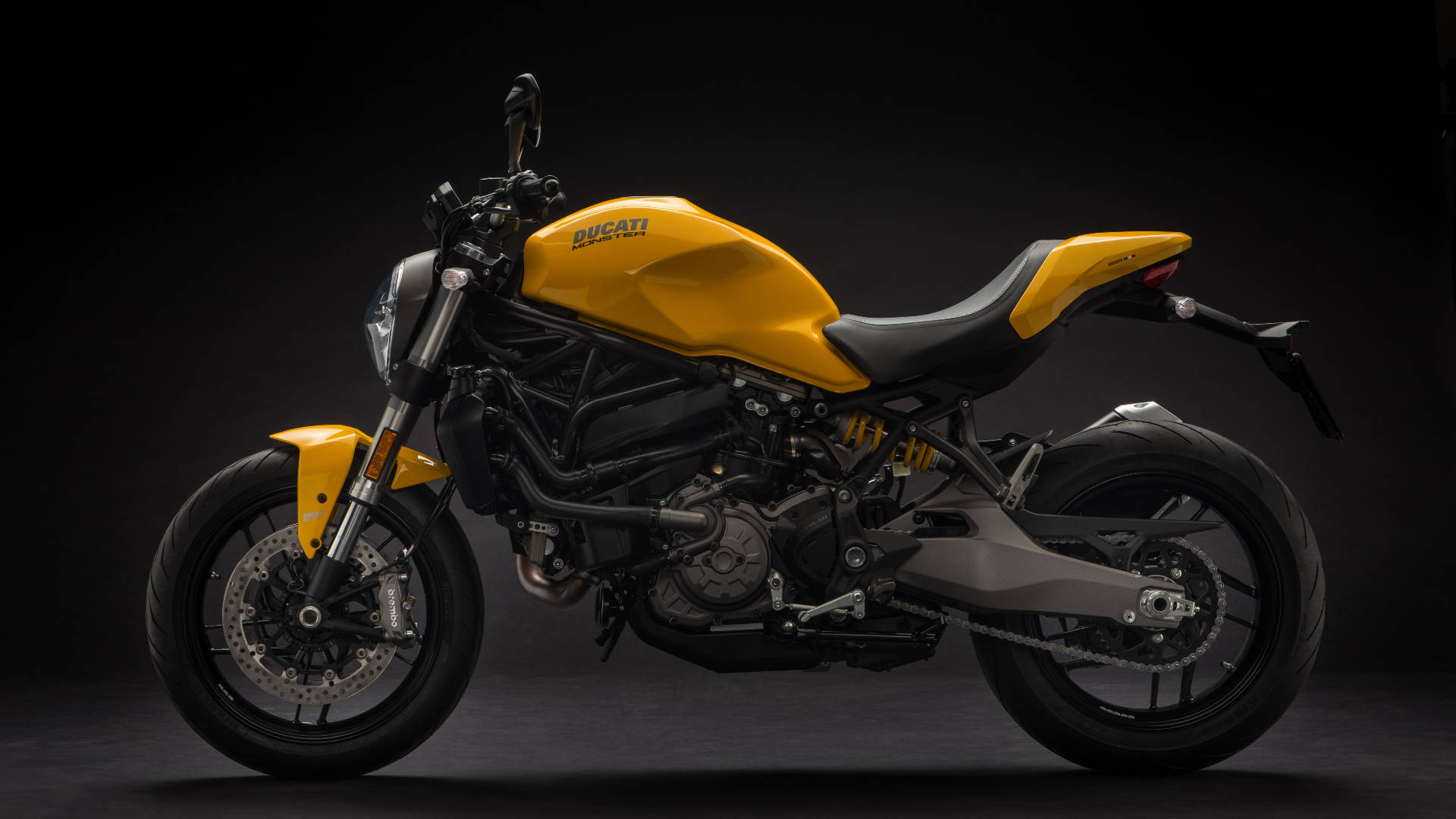 Yellow Powerful Ducati Monster 821