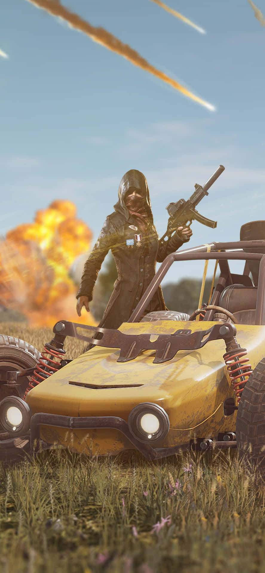 Yellow Race Car Pubg Iphone Background