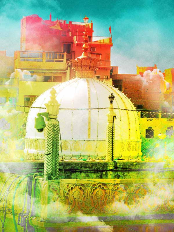 Yellow Red Ajmer Dome Art